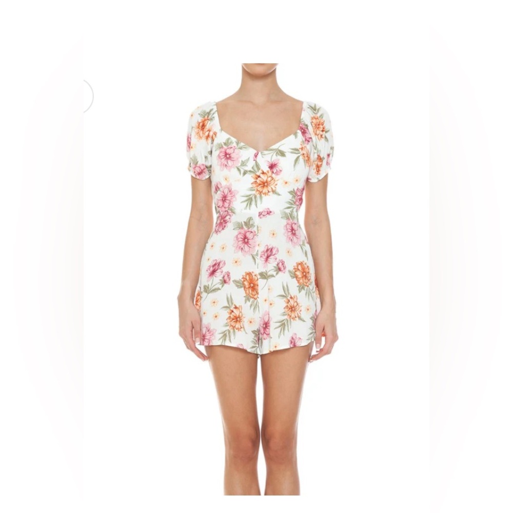 Floral Romper with Back Tie